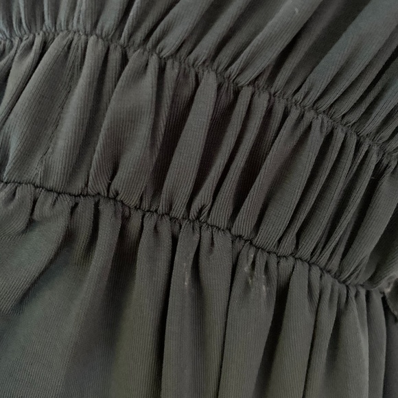 BCBGMaxAzria Black Wide V-Neck Long Sleeves Blouse - Picture 8 of 9